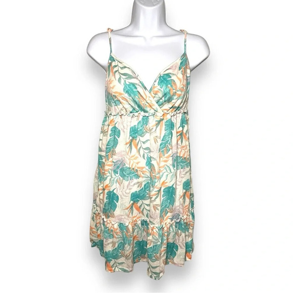 So Tropical Print Summer Dress Small Adjustable Straps Lightweight Boho Style - Picture 6 of 7